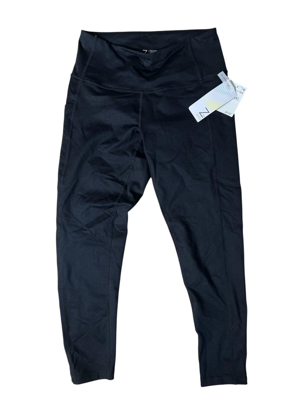 Z By Zella Leggings Womens M Black Ankle Yoga Polyester Spandex Pockets